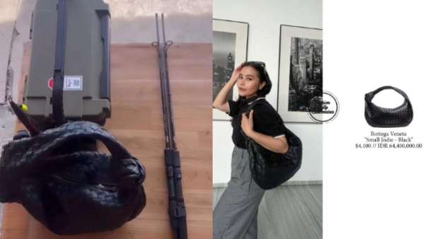 Prilly pergi mancing membawa tas merek Bottega Veneta yang harganya mencapai Rp64 juta.
