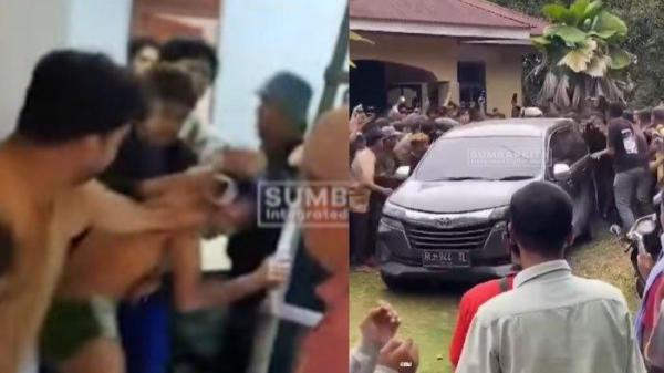 Momen penangkapan dari  Indra Septiarman alias IS, (27) tersangka kasus pembunuhan gadis penjual gorengan Nia Kurnia Sari (18) di Padang Pariaman.