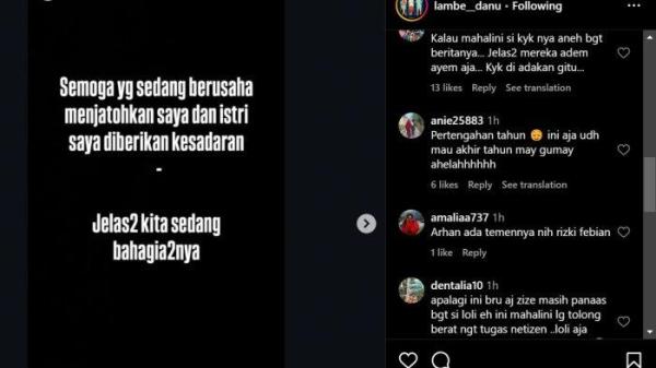 Postingan story instagram Rizky Febian 23