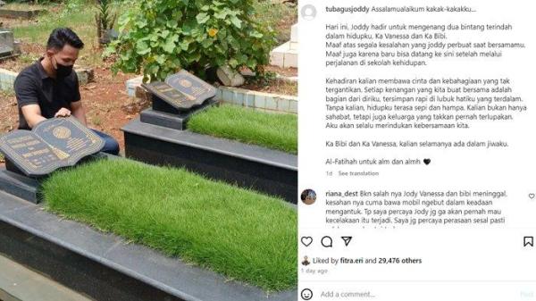 Postingan Tubagus Joddy mengunjungi makam Vanessa Angel dan Bibi