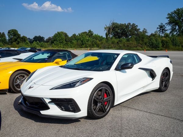 2024 Chevrolet Corvette Stingray Convertible parked with top up