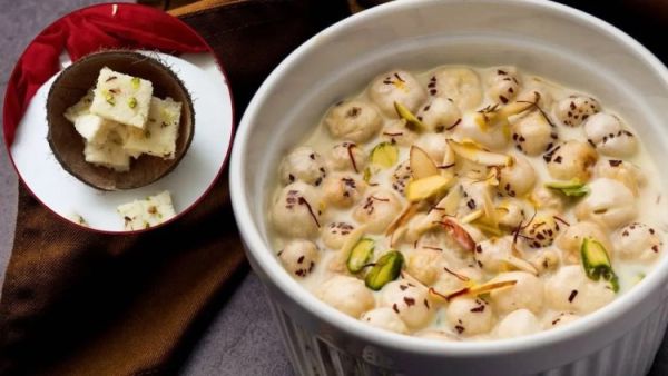 shardiya navratri 2024 coconut barfi and makhana kheer recipe in hindi