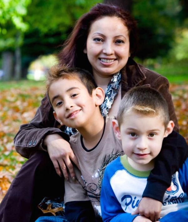 mom with two tween sons