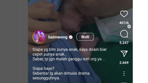 Postingan lawas Baim Wong soal terduga selingkuhan Paula viral lagi