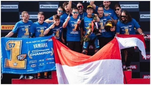 Pembalap asal Indonesia, Aldi Satya Mahendra menjadi juara dunia WorldSSP300.