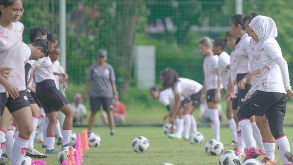 Suasana pemusatan latihan timnas Wanita Indonesia.