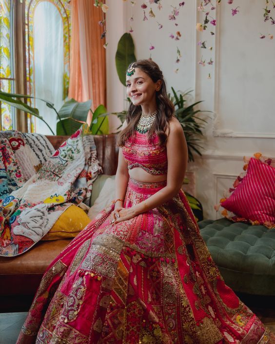 Alia Bhatt's pink mehendi lehenga