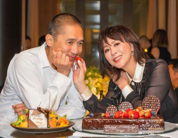 Actress Carina Lau (R) and her husband, actor Tony Leung. Photo from Laus Instagram