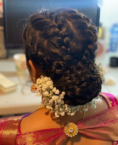 Braided Bun hairstyle for Diwali party