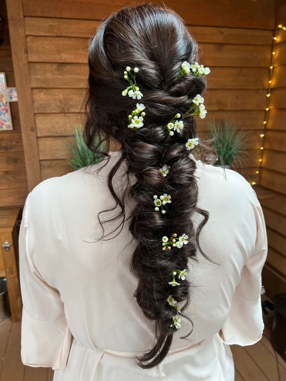 Messy Braid hairstyle for Diwali party