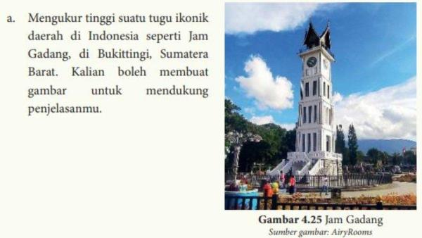 Soal nomor 5 a terdapat gambar Jam Gadang, di Bukittingi, Sumatera Barat.