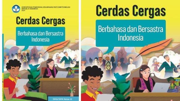 Cover Buku Cerdas Cergas Berbahasa dan Bersastra Indonesia SMA/SMK Kelas 11 Semester 1 Kurikulum Merdeka.