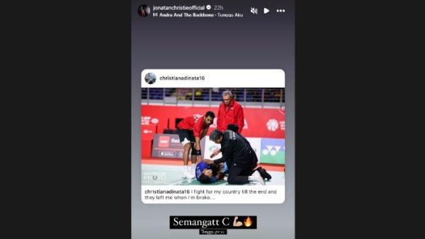 Dukungan Jonatan Christie untuk Christian Adinata seusai dicoret dari Pelatnas PBSI.