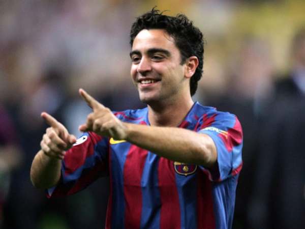 Xavi in action for Barcelona on May 17, 2005