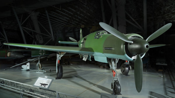 A twin engine, fighter / bomber; painted grey/green