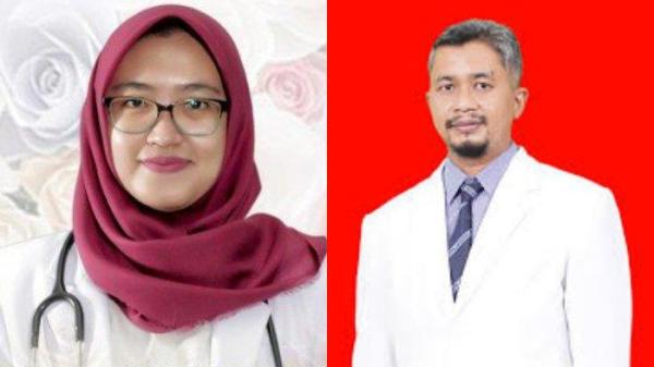 (Kiri) dokter Aulia Risma Lestari dan (Kanan) Kaprodi Anestesi FK Undip Taufik Eko Nugroho yang menjadi tersangka kasus pemerasan.