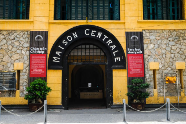 The facade of Hoa Lo Prison museum in downtown Hanoi. Photo by Tuan Trung