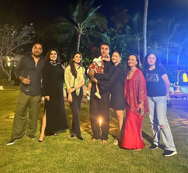 Alia Bhatt, Ranbir Kapoor and Raha Kapoor celebrating New Year 2025 (PC Neetu Kapoor/Instagram)