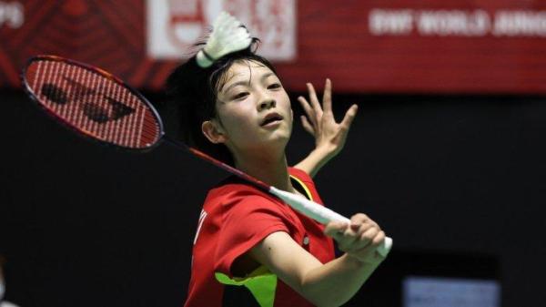 Pebulu tangkis muda asal Jepang, Tomoka Miyazaki ketika beraksi di BWF World Junior Championships 2022.