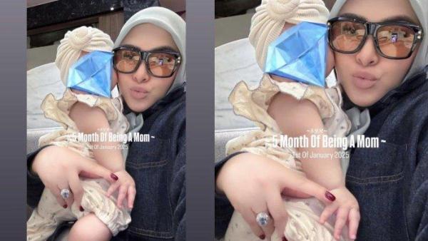 Syahrini perlihatkan Princess R yang kini berusia 5 bulan.