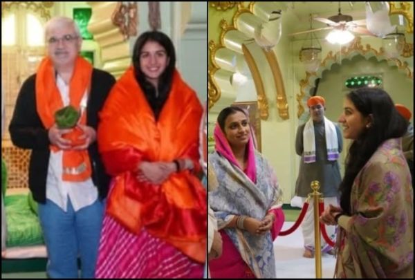 Radhika Merchant at Shrinathji temple in Rajasthan