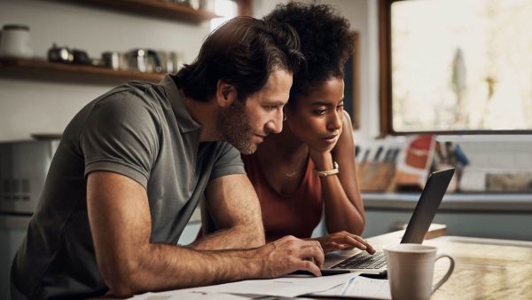 couple looking over their finances