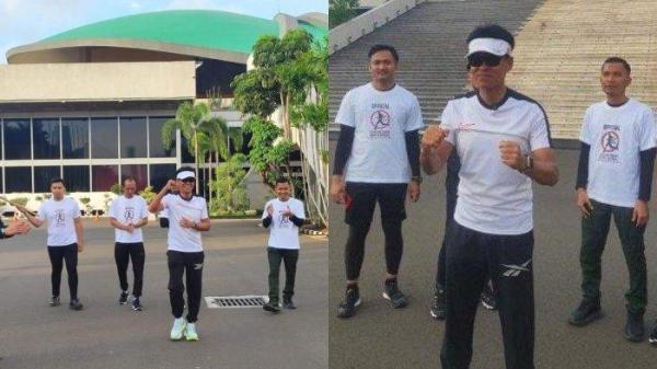 Anggota DPR RI dari Fraksi PDI-P Didik Haryadi memulai jalan kaki dari Senayan ke Boyolali untuk penuhi nazar, Rabu (1/1/2024).