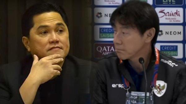 Ketua Umum PSSI, Erick Thohir dan Shin Tae-yong. (Kolase TribunKaltara.com / YouTube / PSSI TV)