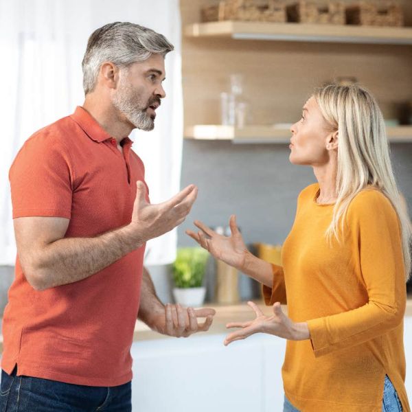 Couple in a second marriage fighting