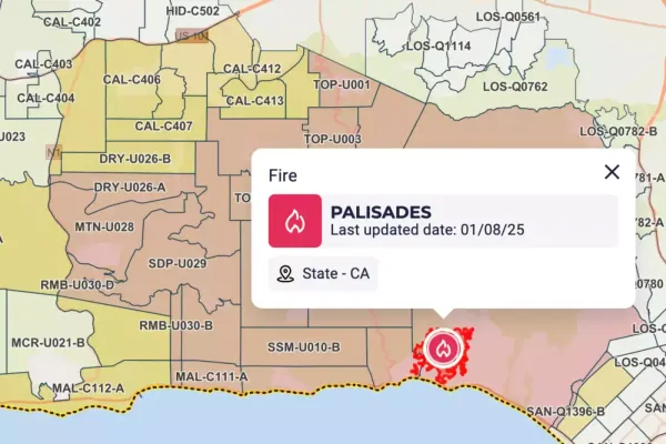 la evacuation zone map