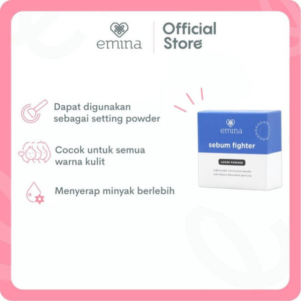 Emina Sebum Fighter Loose Powder. Sumber: tokopedia.com/emina-official 