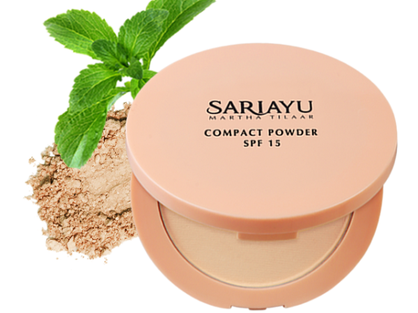 Bedak padat yang mengandung SPF. Foto adalah Sari Ayu Compact Powder SPF15. Sumber: sariayu.com.