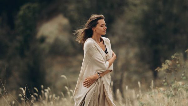 Mystical woman in a field