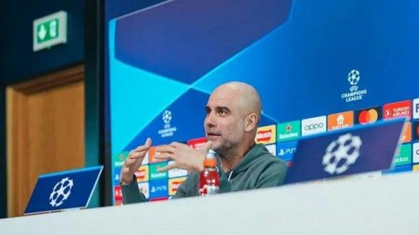 Pelatih Manchester City, Pep Guardiola dalam press conference jelang laga kontra Copenhagen di leg kedua babak 16 besar Liga Champions