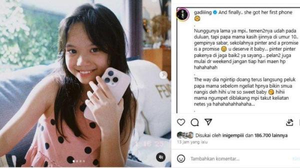 Postingan Gading Marten setelah memberi kado Gempi HP pertamanya