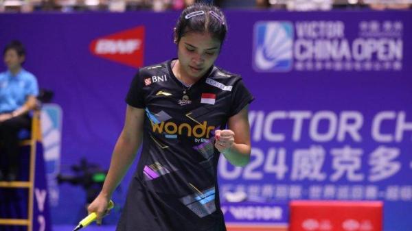 Gregoria Mariska Tunjung, kalah dalam babak 32 besar China Open 2024, Rabu (18/9/2024).