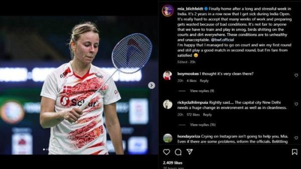 Pebulu tangkis tunggal putri Denmark, Mia Blichfeldt, mengecam perhelatan India Open 2025.