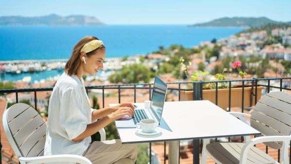 Woman quiet vacationing