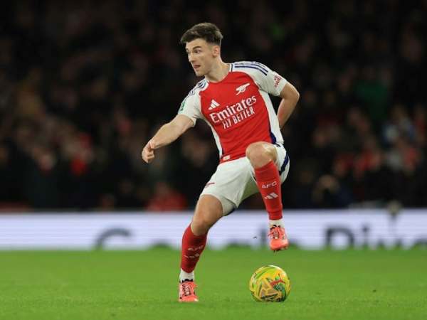 Arsenal defender Kieran Tierney during his side's EFL Cup quarter-final match against Crystal Palace, on December 18, 2024