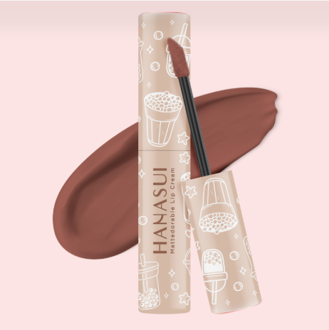 rekomendasi lip cream untuk base ombre. produk adalah Mattedorable Lip Cream Boba Edition. Sumber: hanasui.id