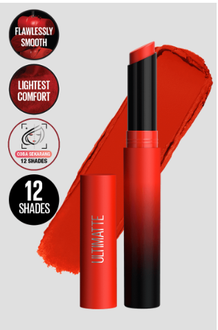 rekomendasi lipstik yang mengandung spf. Produk ini adalah Maybelline Color Sensational Ultimate Lipstick. Sumber: maybelline.co.id