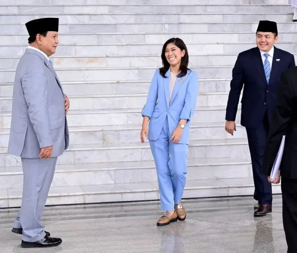 Prabowo Subianto, Meutya Hafid, dan Teddy Indra Wijaya