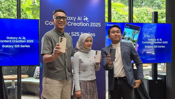 Ilham Indrawan, MX Product Marketing Senior Manager, Samsung Electronics Indonesia; Ummu Hanni, Associate Director Kantar Indonesia; dan Anjas Maradita, Content Creator & AI Enthusiast, di acara Galaxy AI for Content Creation, Jakarta, Kamis (6/2). Foto: Muhammad Fikrie/kumparan