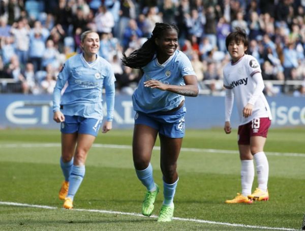 Pemain Manchester City Khadija Shaw. Foto: Craig Brough/REUTERS