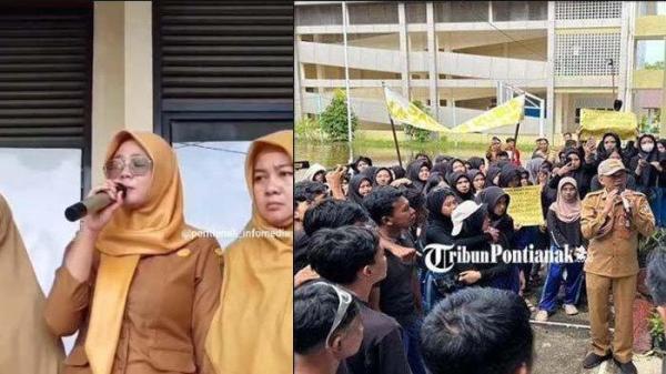 GAGAL IKUT SNBP: Tangkapan layar momen saat ratusan siswa berdemo sekaligus menggeruduk sekolahnya di Pontianak hingga viral, Selasa (4/2/2025). Sang guru lalai hingga menyebabkan siswa gagal ikut SNBP.