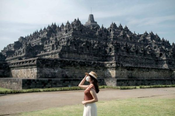  Ilustrasi wisatawan di Candi Borobudur.
 Foto: Kemenparekraf RI