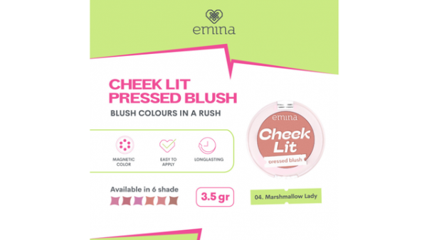 Rekomendasi blush on yang bagus. Foto adalah Emina Cheek Lit Pressed Blush. Sumber: www.eminacosmetics.com