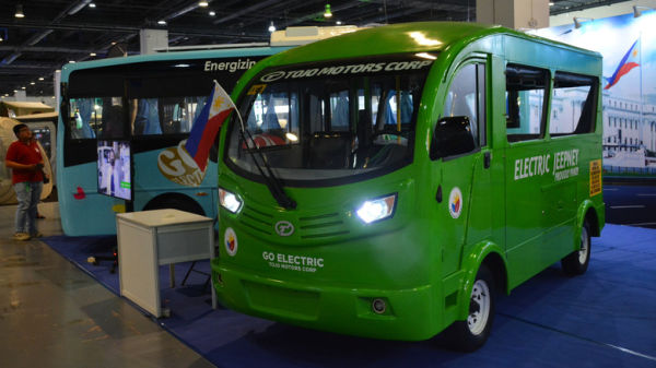 Tojo electric jeepney at Philippine Electric Vehicle Summit on October 2024 in Pasay, Philippines