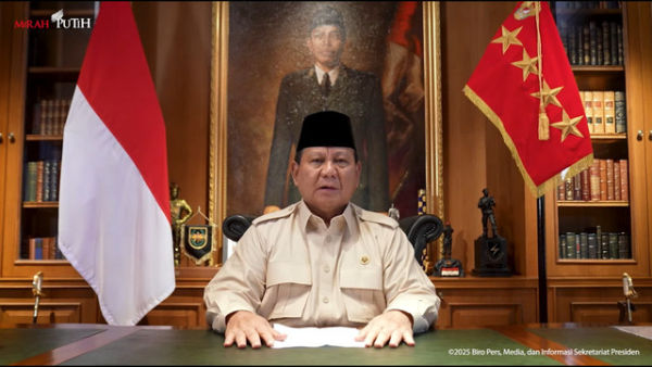 Presiden Prabowo Subianto ucapkan selamat Hari Pers Nasional (HPN) ke-79 Tahun 2025. Foto: Youtube/Sekretariat Presiden