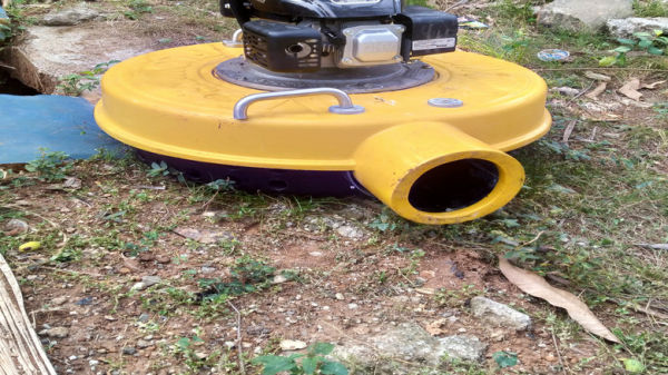 Kohler XTX Series engine on top of a yellow water pump